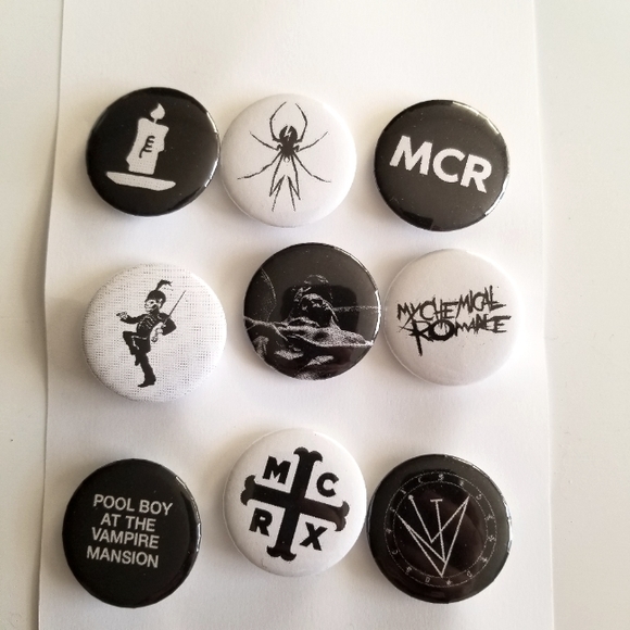 Hand Crafted Other - MCR My Chemical Romance Set of 9 Handcrafted Pins